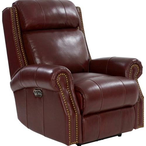 Blair Big & Tall Power Recliner with Power Head Rest in Marisol Cabernet Top Grain Leather
